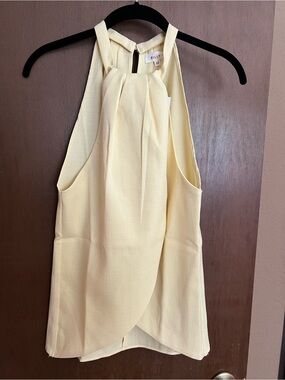 BILLY J Yellow Halter Neck Sleeveless Top